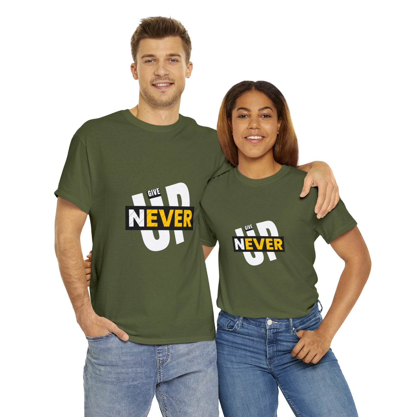 Never Give Up Heavy Cotton Tee