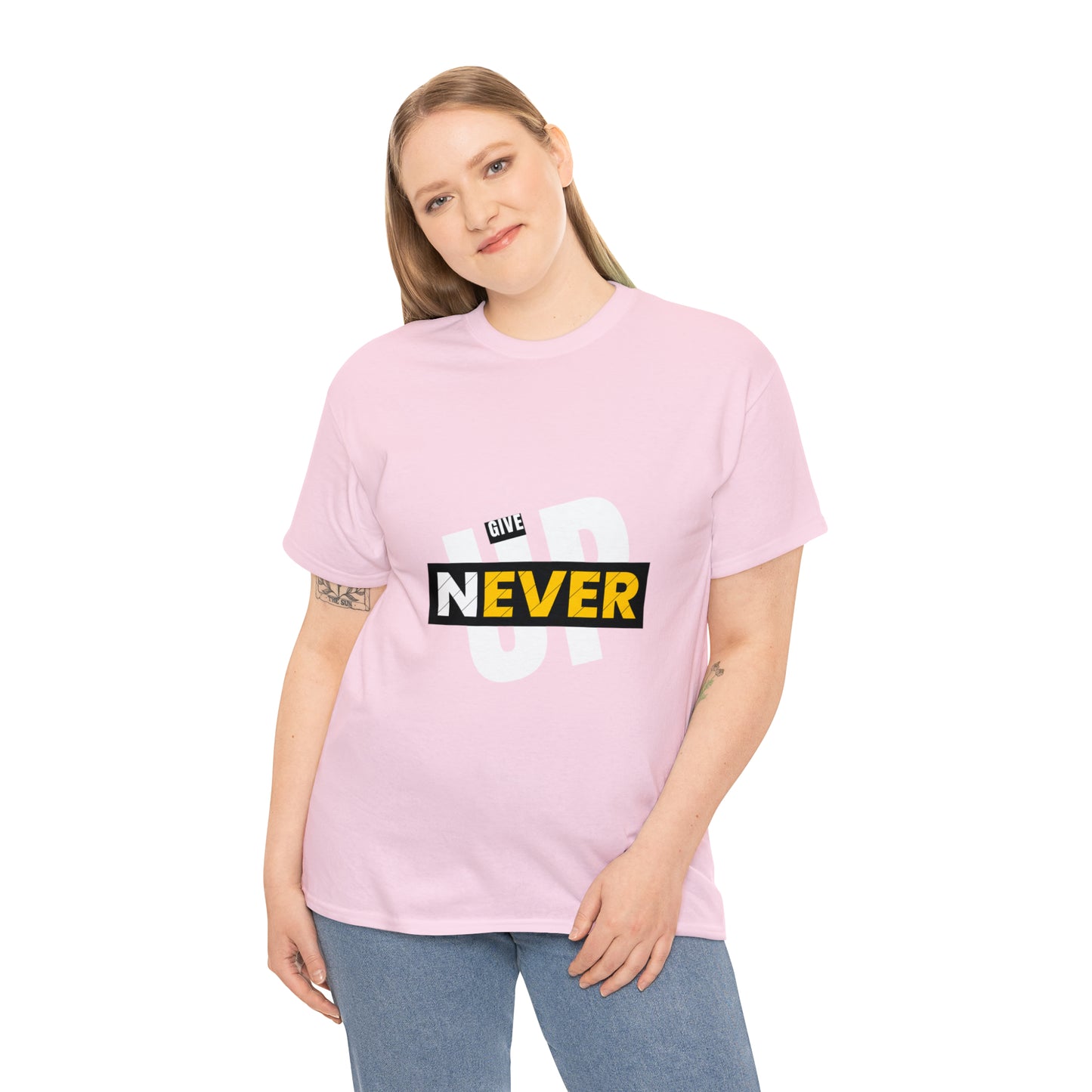 Never Give Up Heavy Cotton Tee