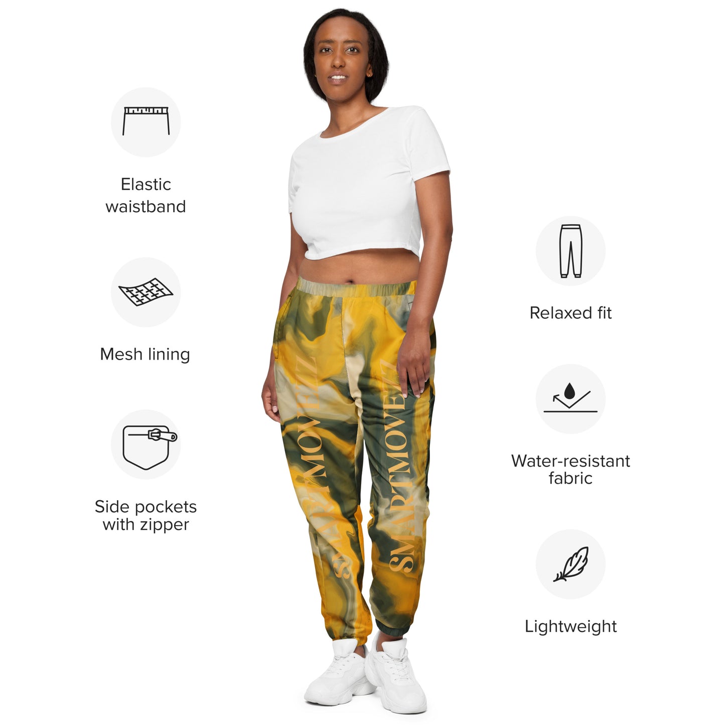 Smartmovezz Yellow Wave Track Pants