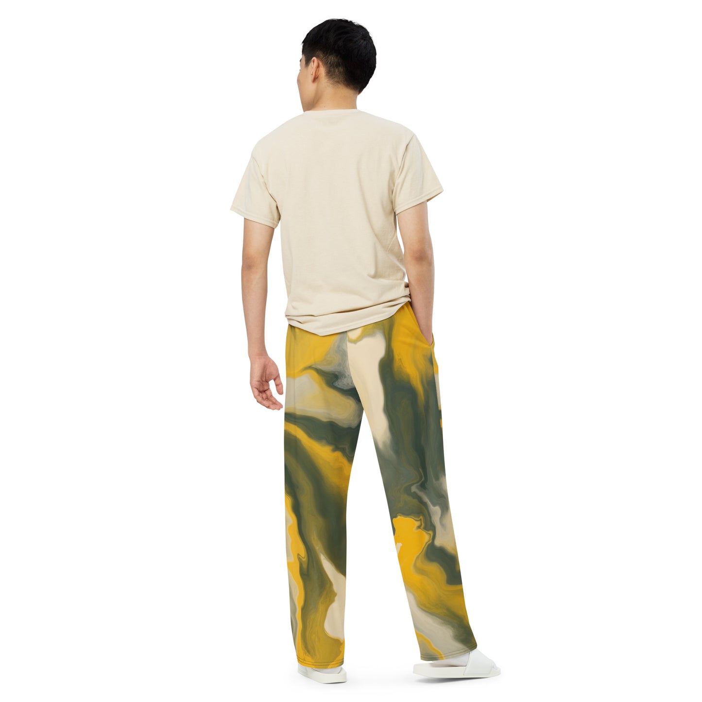 Smartmovezz Yellow Wave Wide-Leg Pants