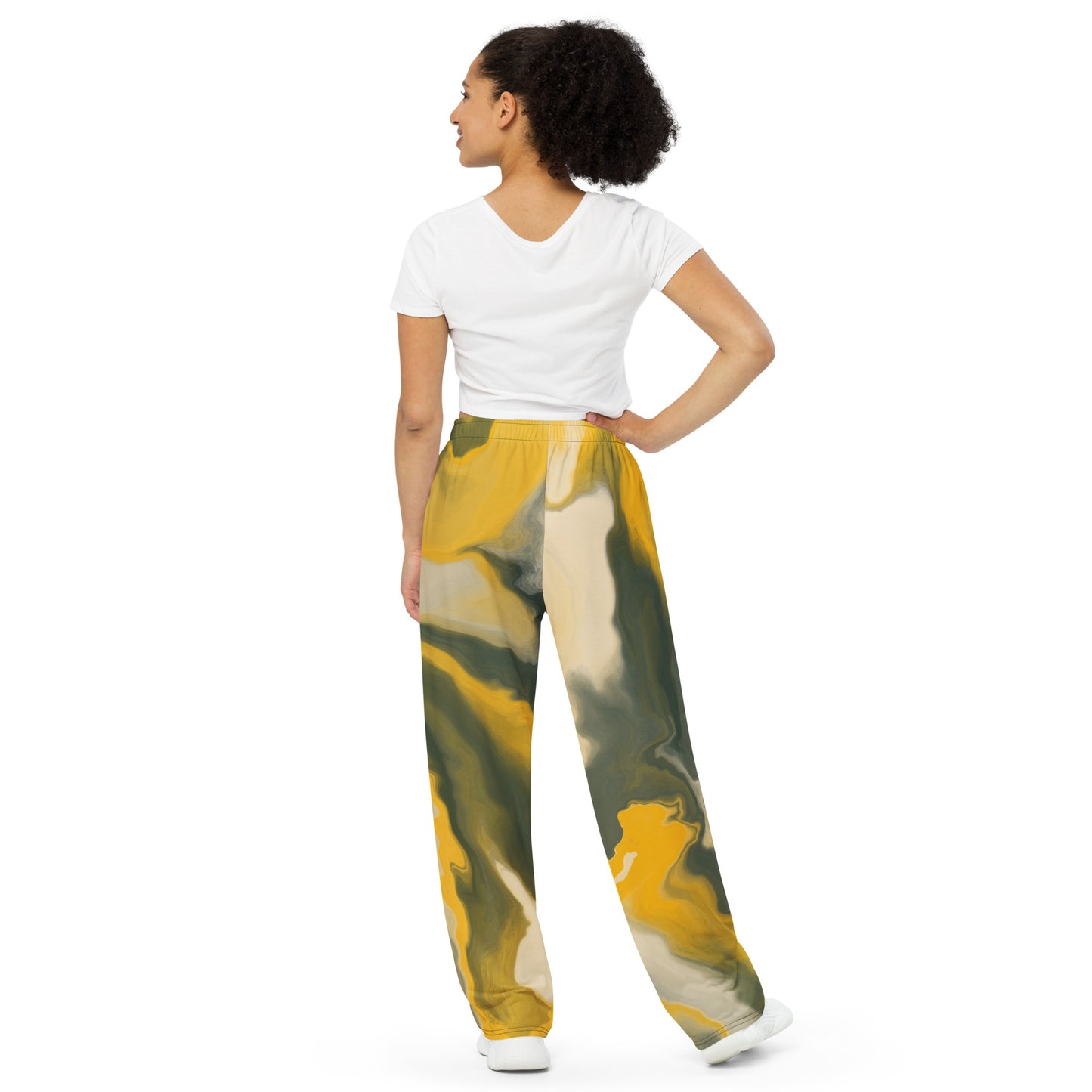 Smartmovezz Yellow Wave Wide-Leg Pants