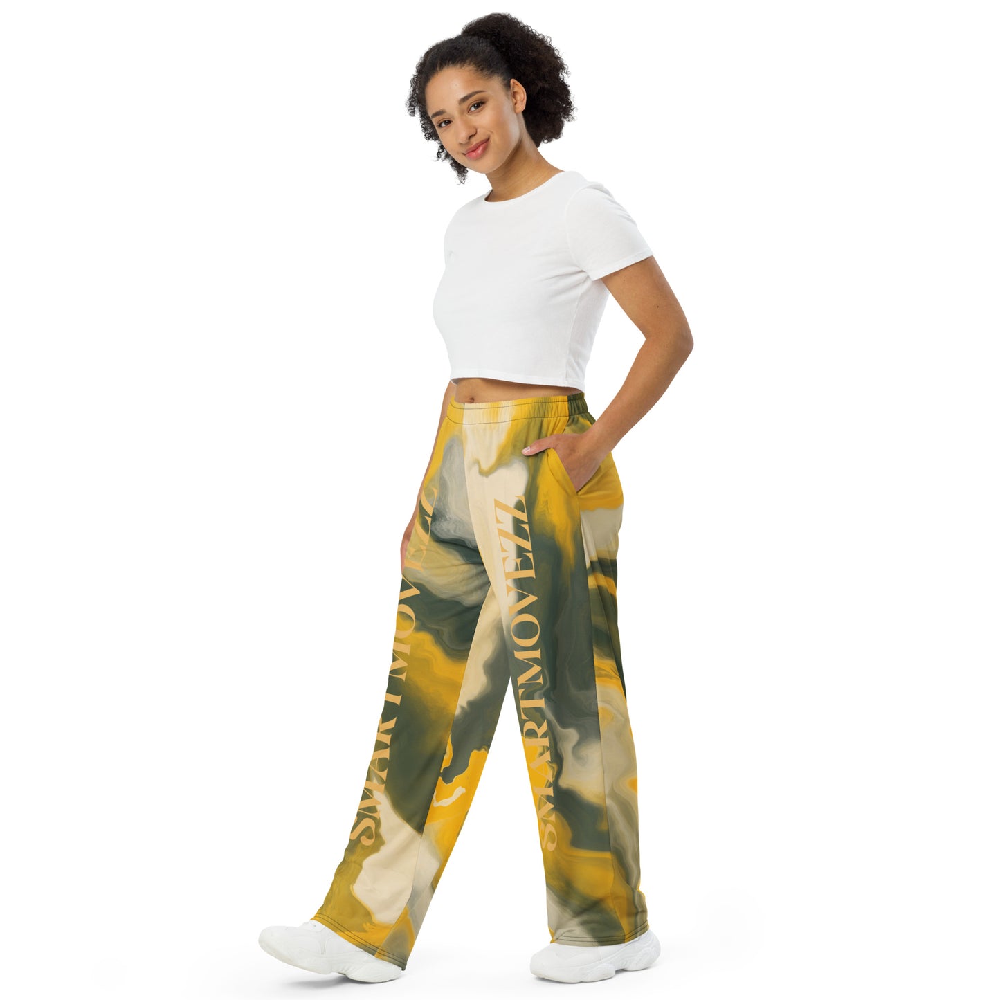 Smartmovezz Yellow Wave Wide-Leg Pants