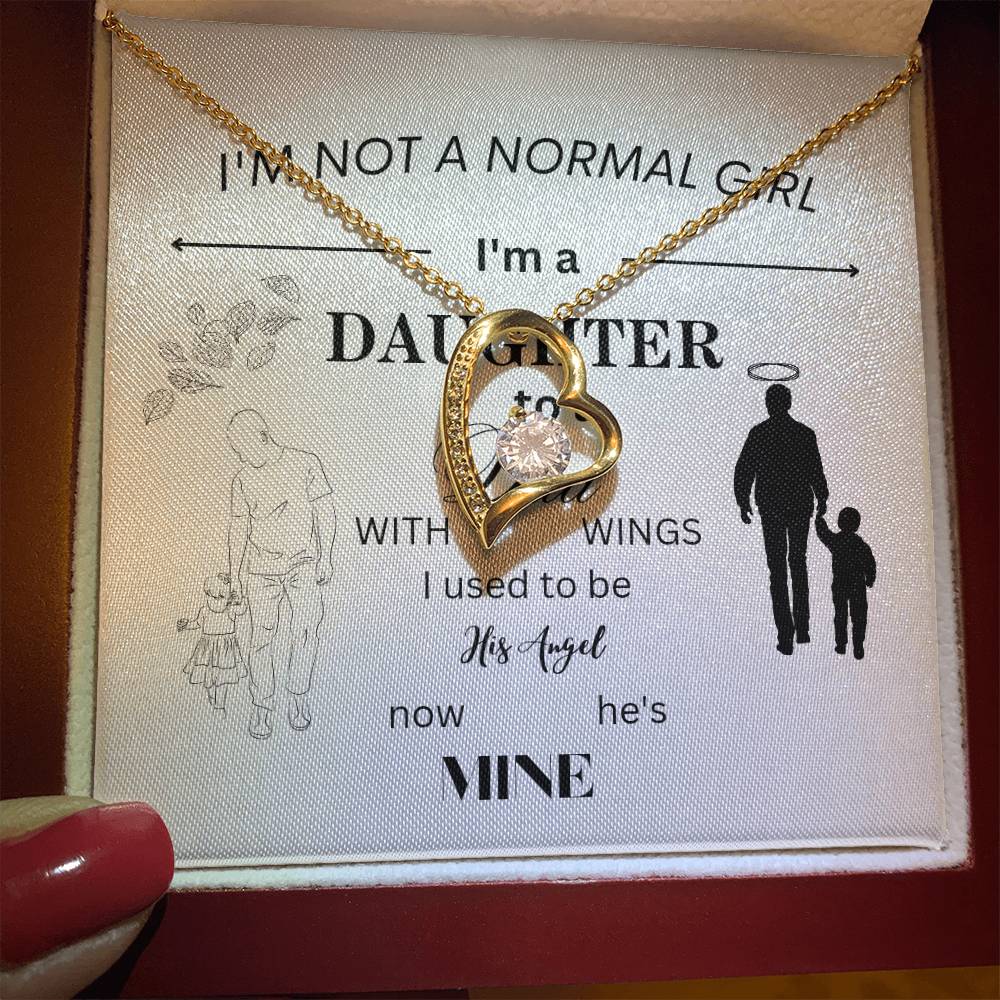 Daughter to a Dad with Wings, Forever Love Necklace