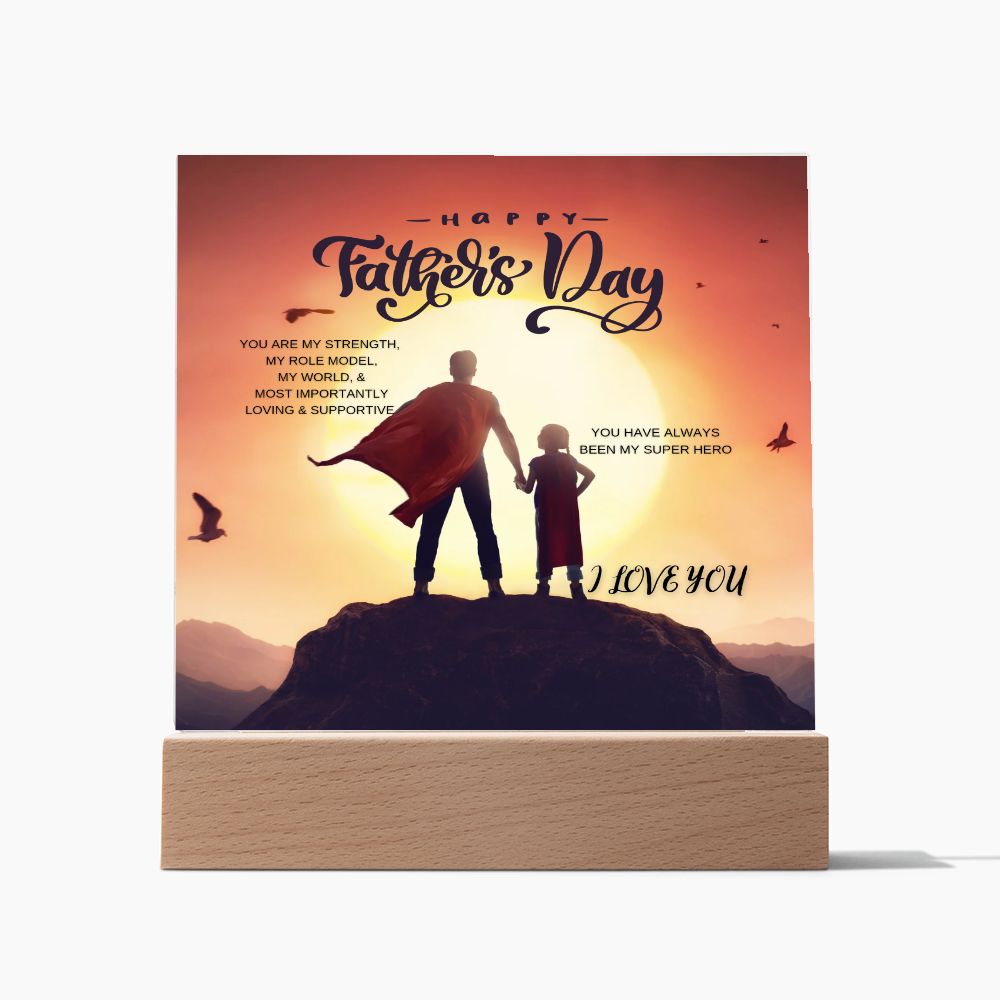 Square Acrylic Plaque + FATHER'S DAY + SUPERHERO