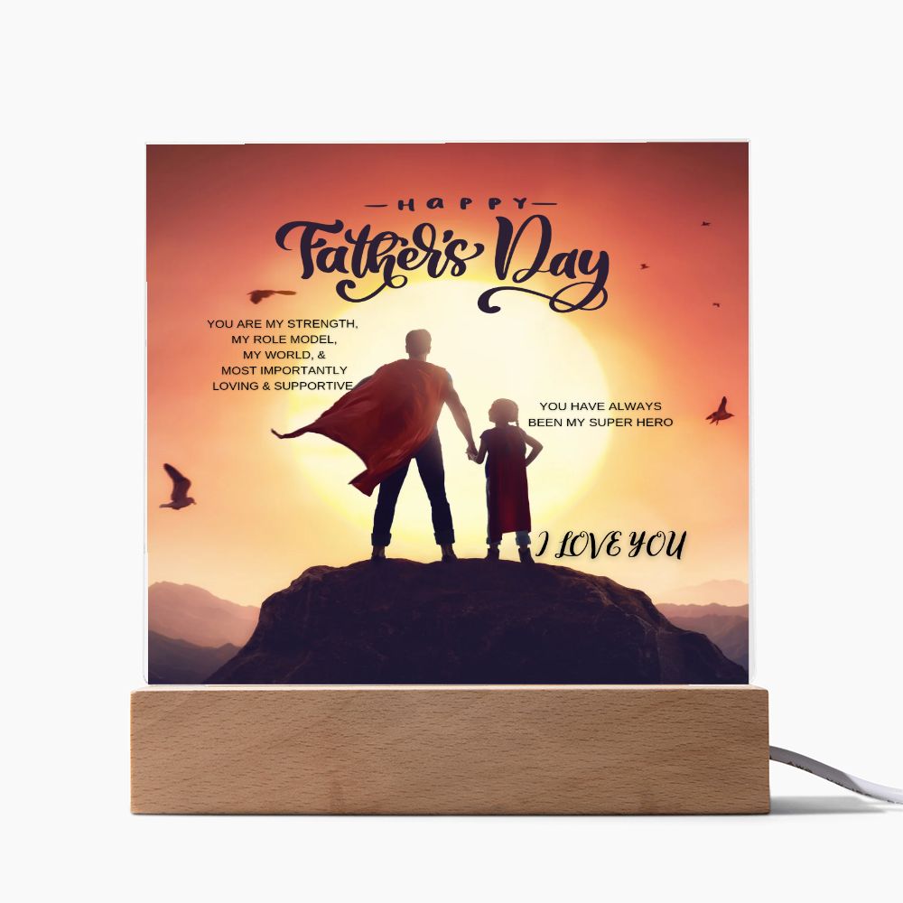 Square Acrylic Plaque + FATHER'S DAY + SUPERHERO