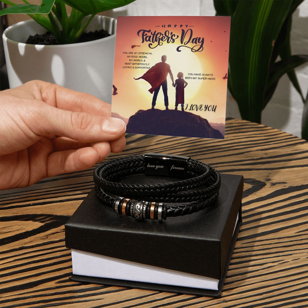 Men's "Love You Forever" Bracelet + FATHER'S DAY + SUPERHERO