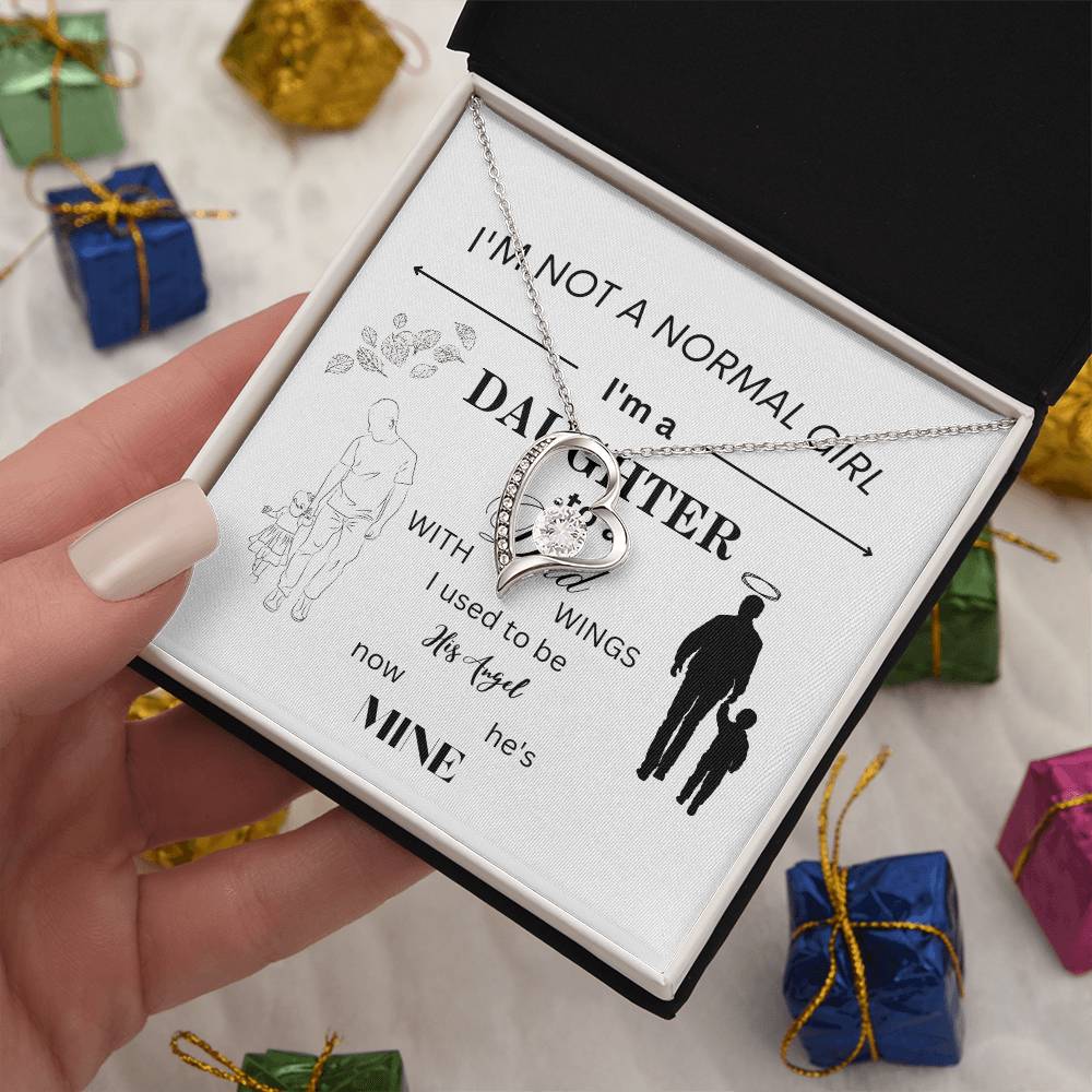 Daughter to a Dad with Wings, Forever Love Necklace