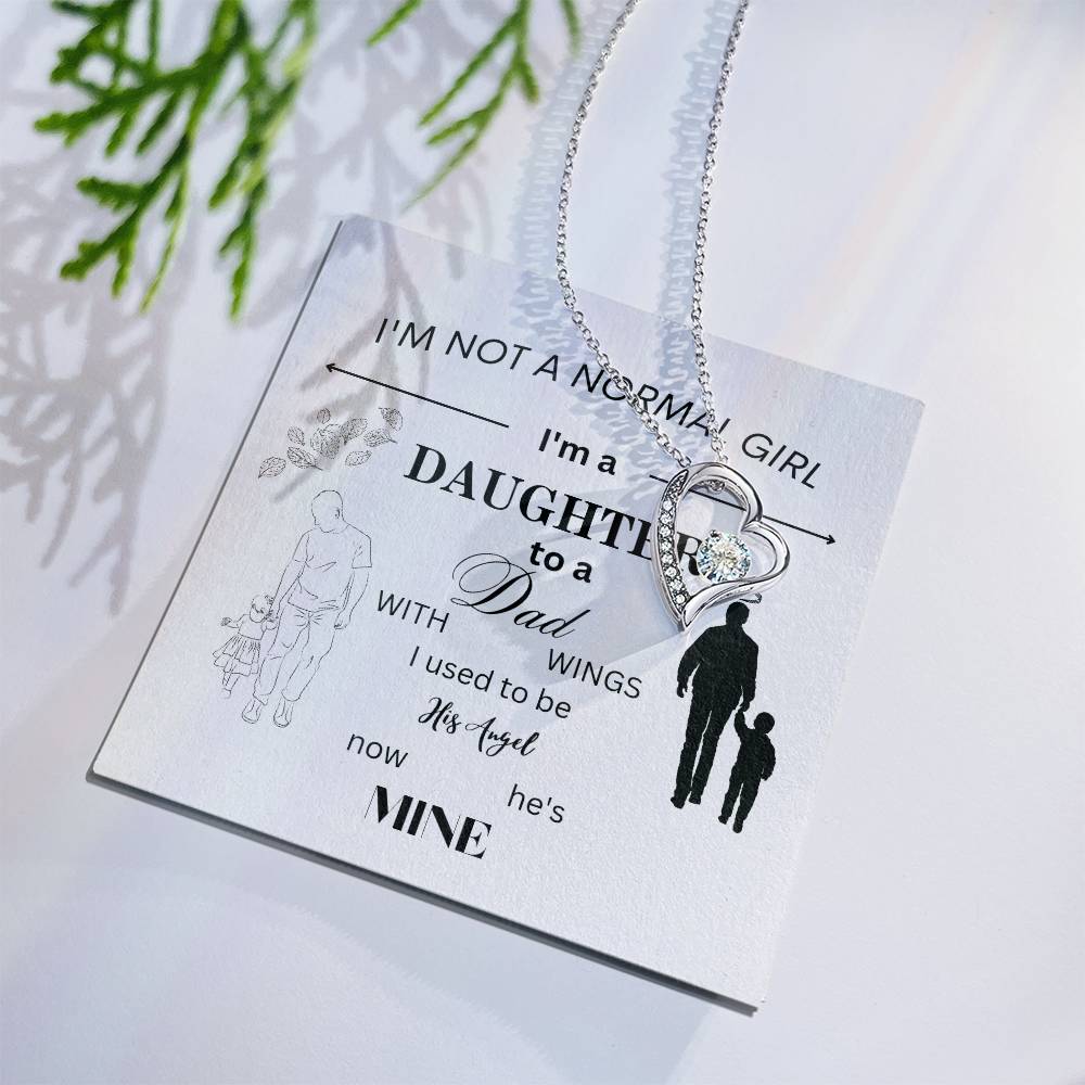 Daughter to a Dad with Wings, Forever Love Necklace