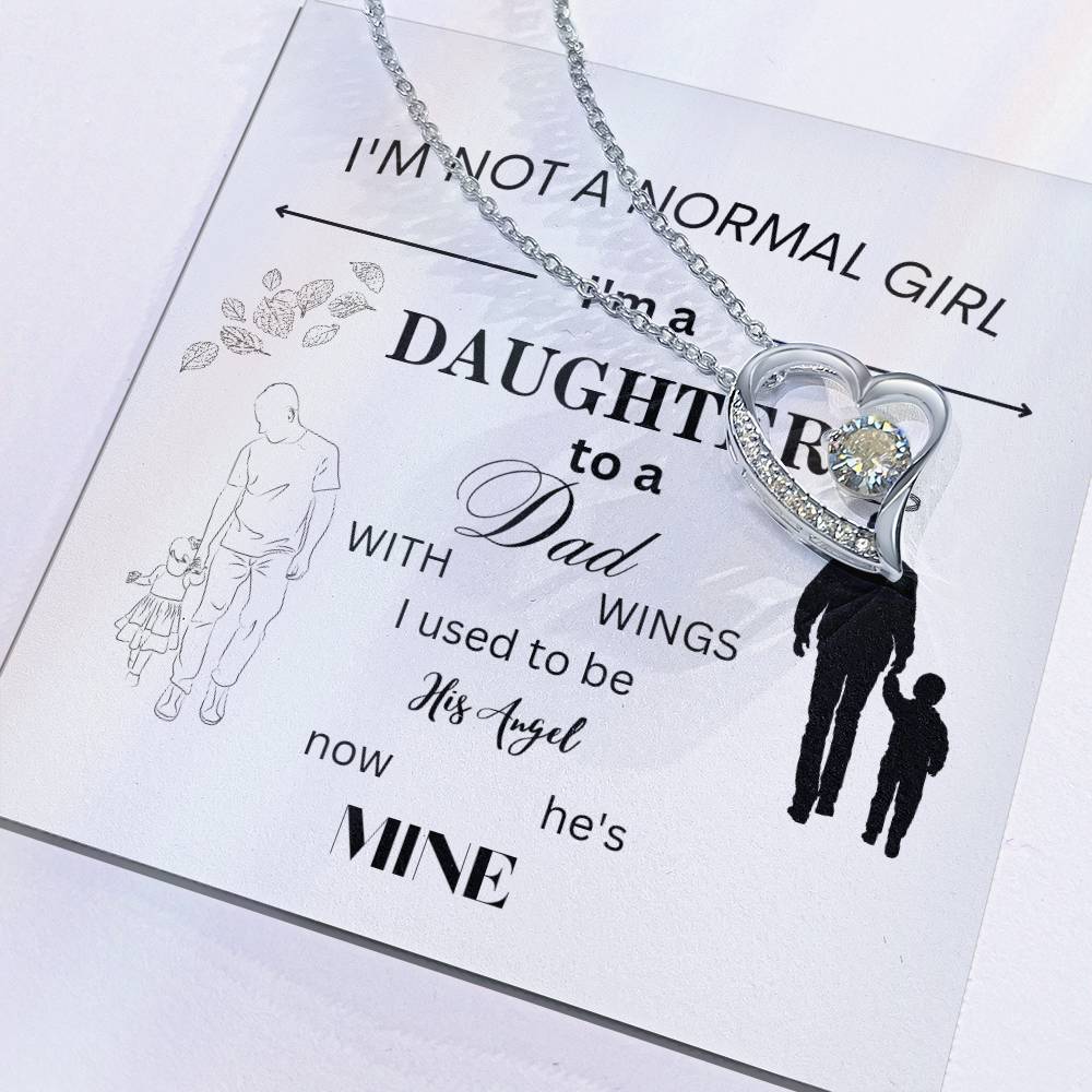 Daughter to a Dad with Wings, Forever Love Necklace