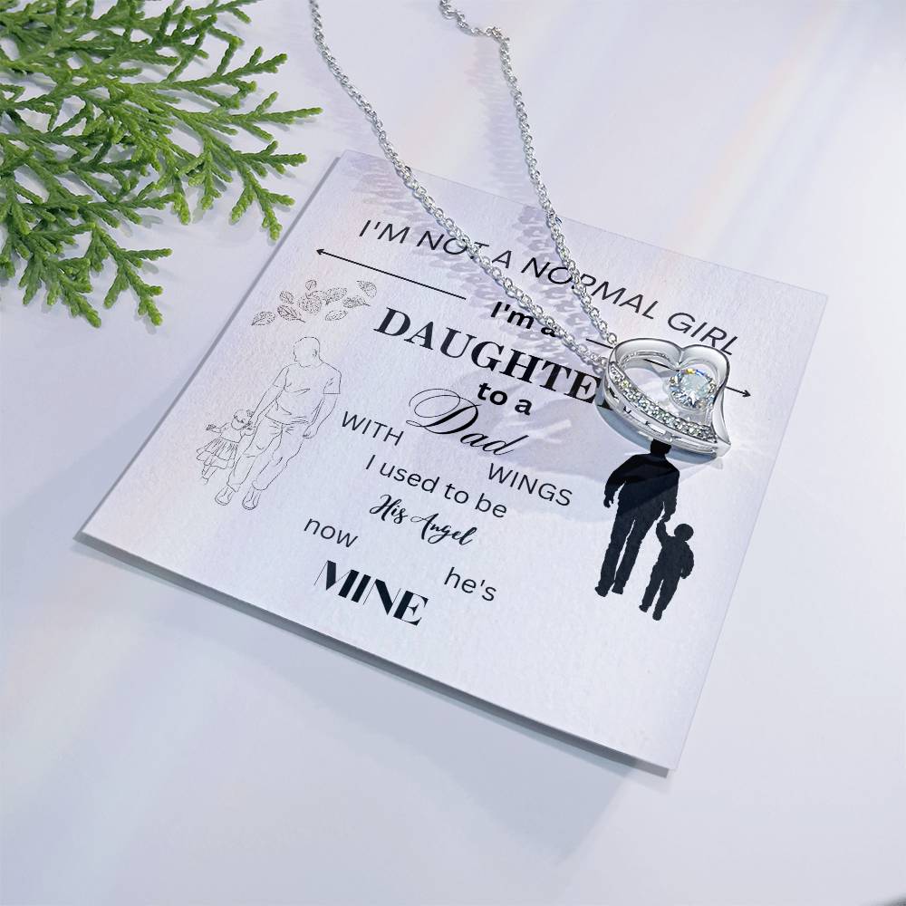 Daughter to a Dad with Wings, Forever Love Necklace