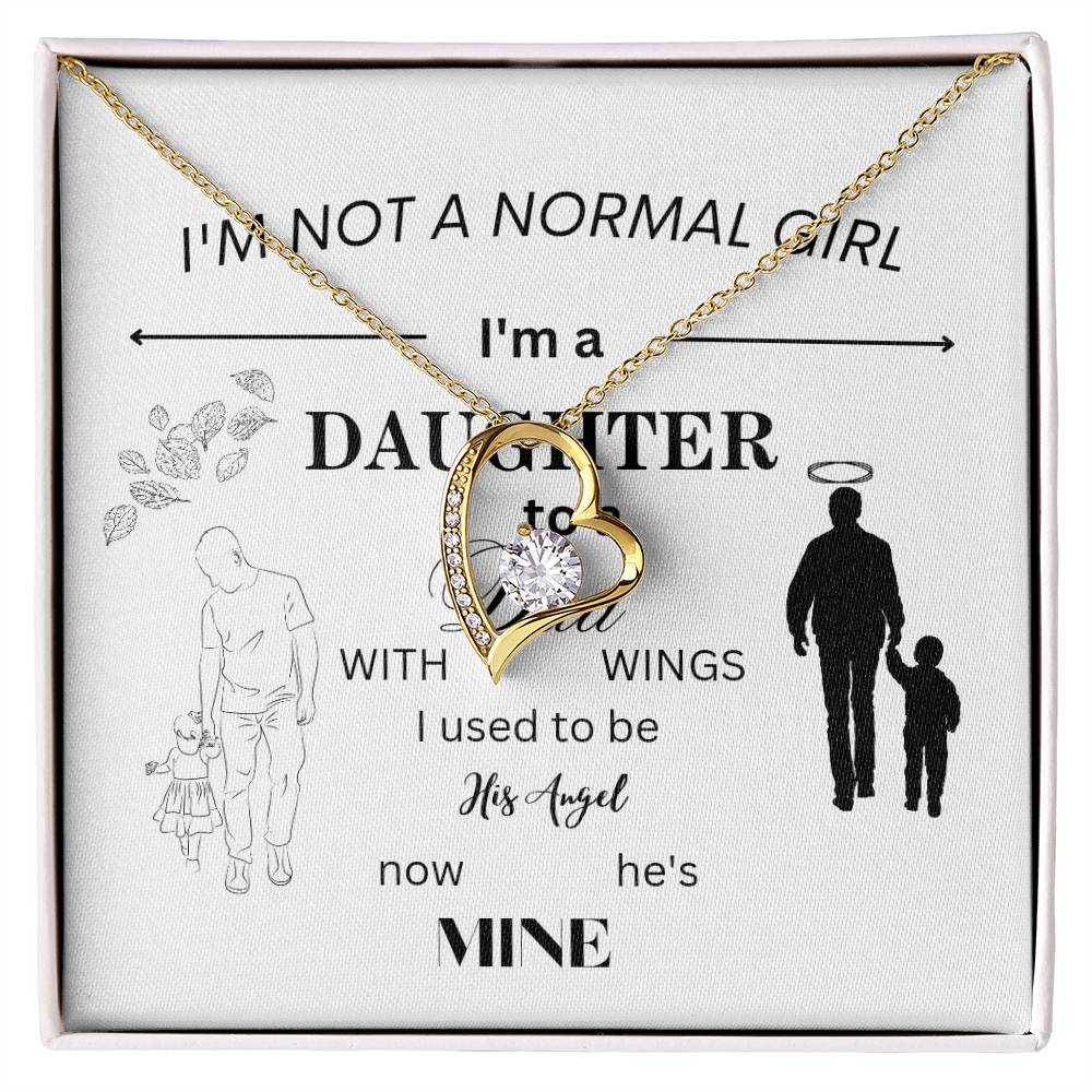 Daughter to a Dad with Wings, Forever Love Necklace