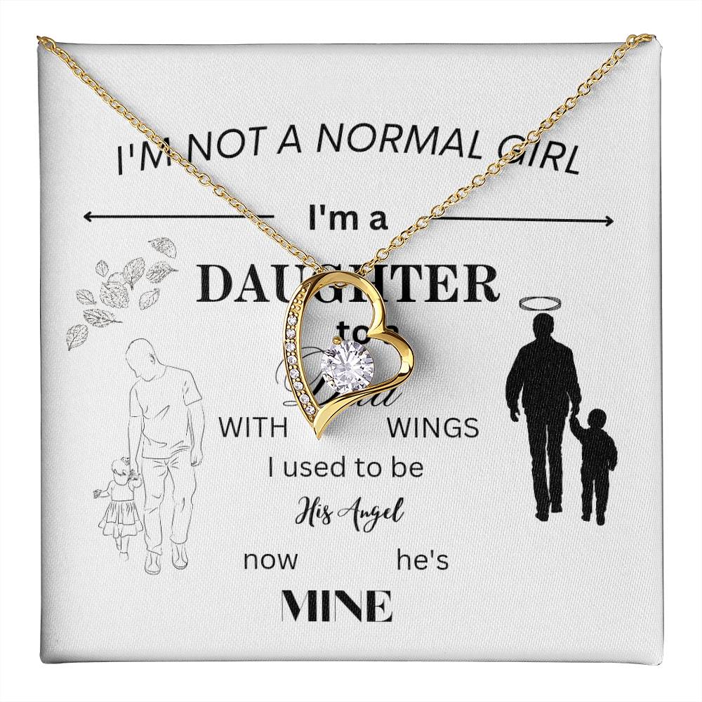 Daughter to a Dad with Wings, Forever Love Necklace