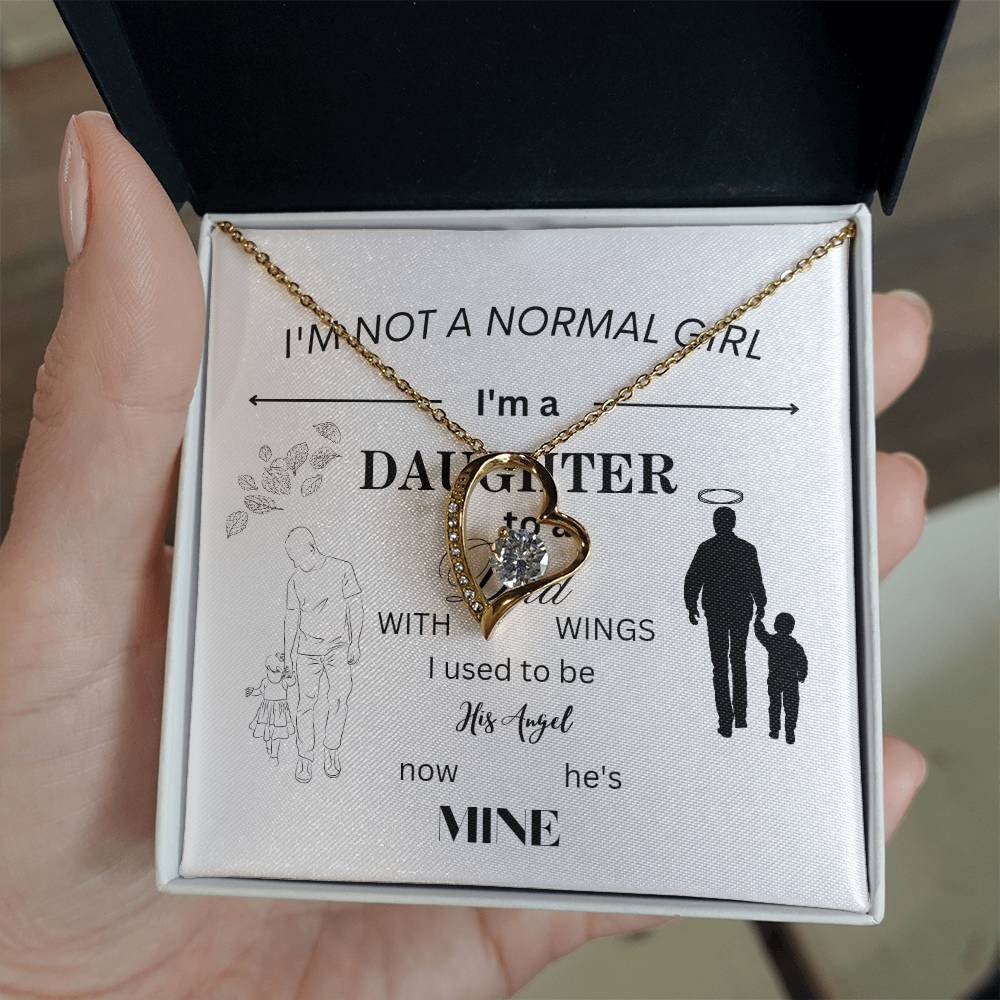 Daughter to a Dad with Wings, Forever Love Necklace