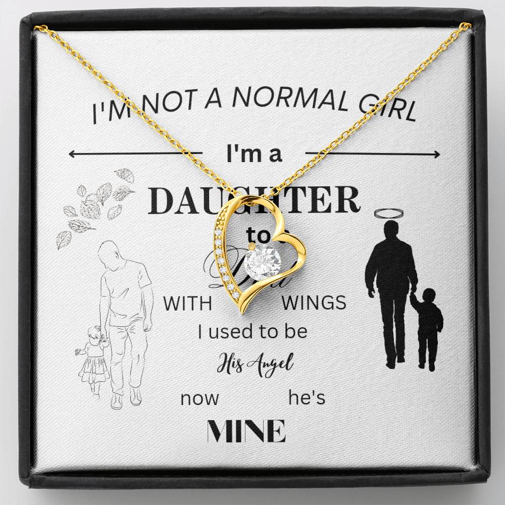 Daughter to a Dad with Wings, Forever Love Necklace