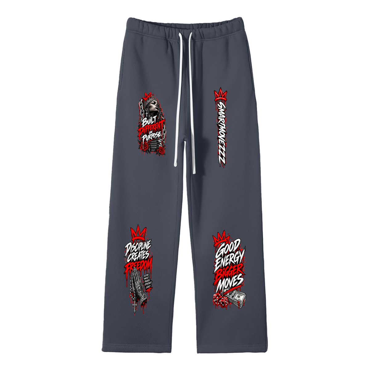 Sweatpants,Unisex,Streetwear,Straightleg