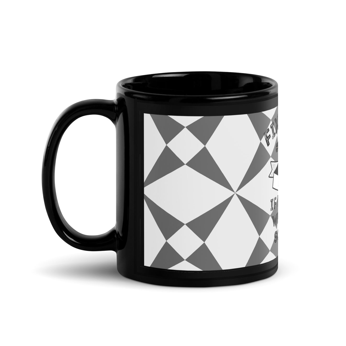 Fix it Dad Black Glossy Mug