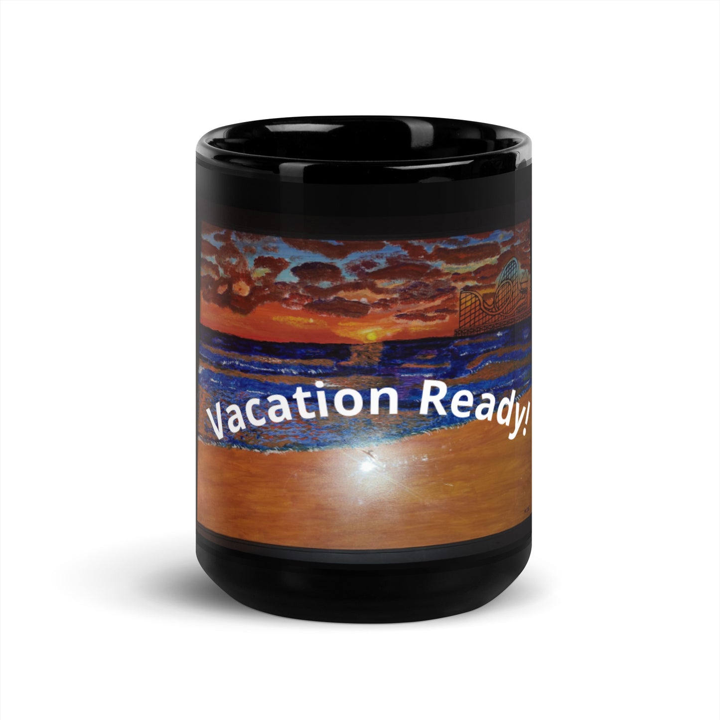 Vacation Ready Black Mug