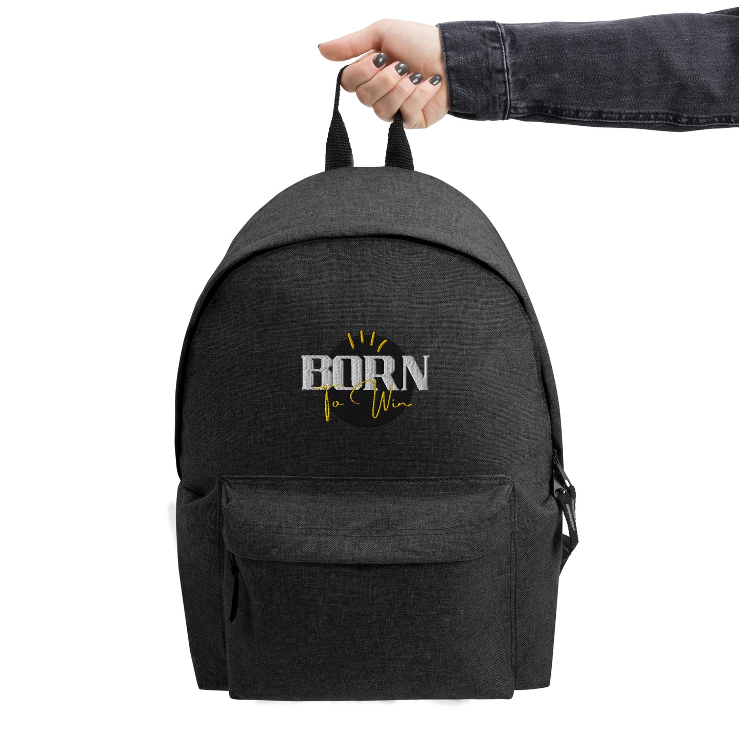 Born to Win Embroidered Backpack