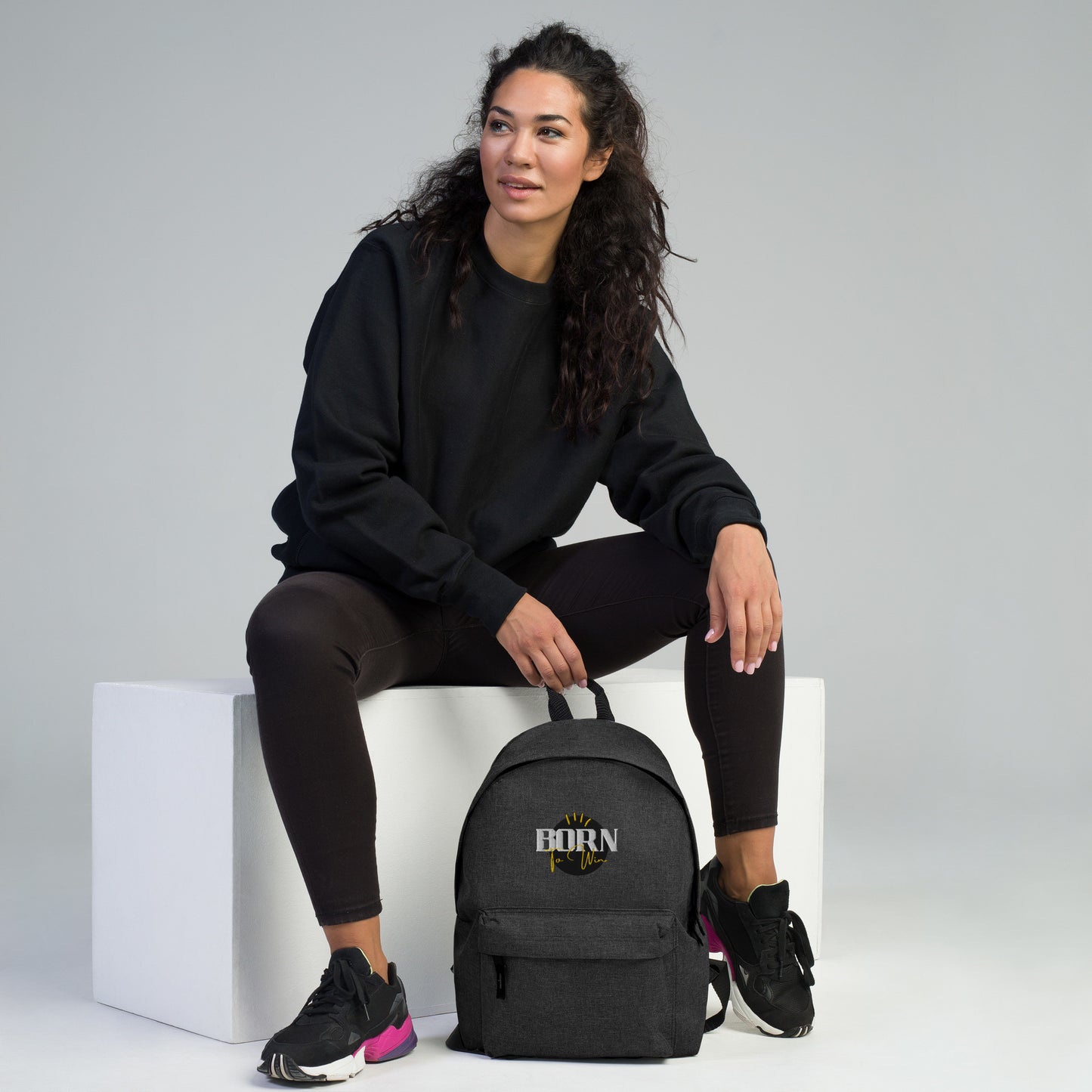 Born to Win Embroidered Backpack