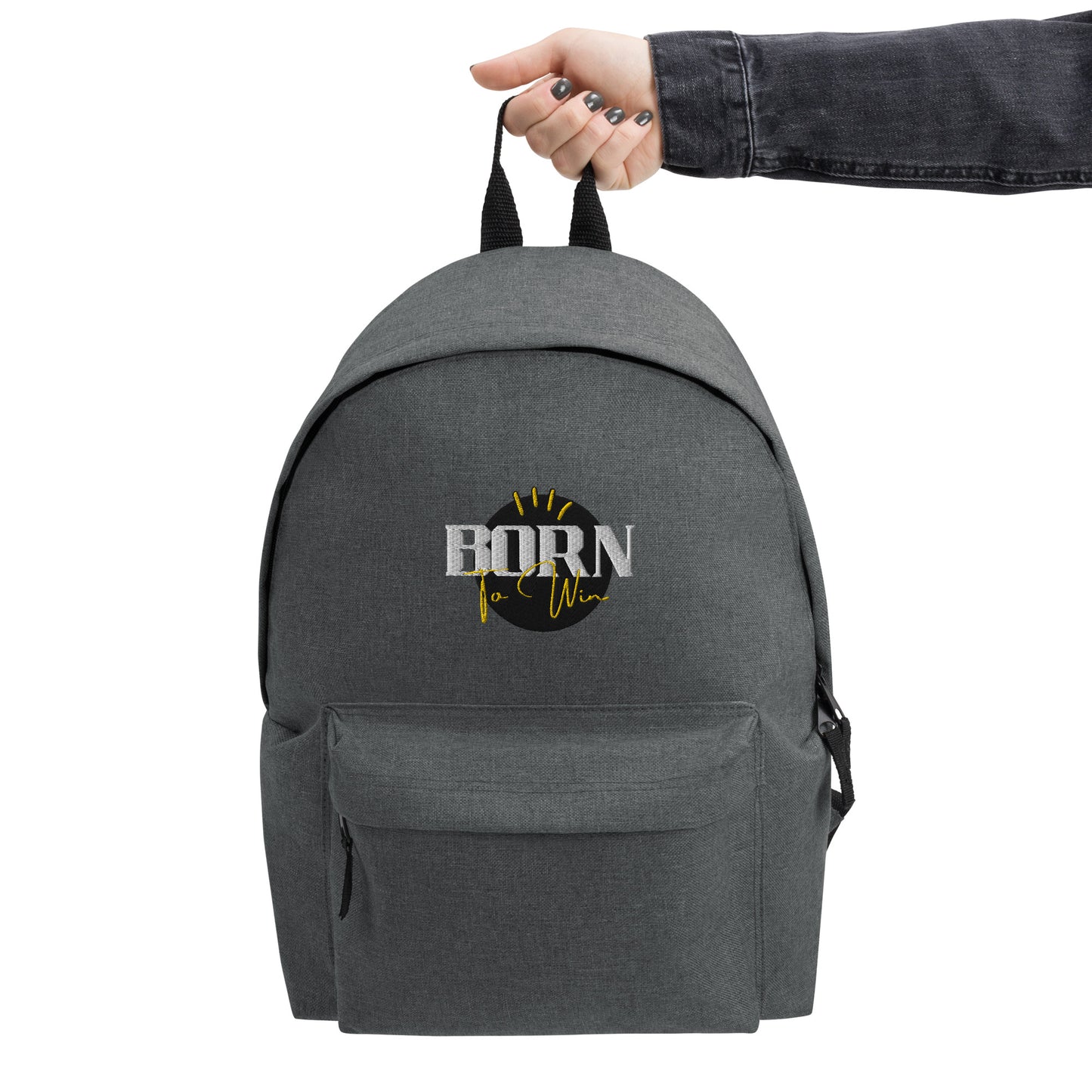 Born to Win Embroidered Backpack