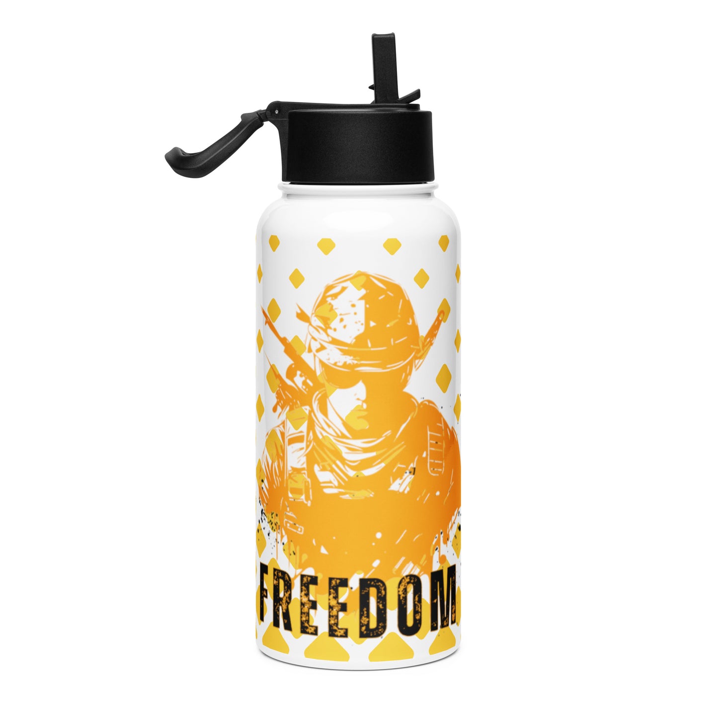 The Hustle is Real Stainless Steel Water Bottle with a straw lid