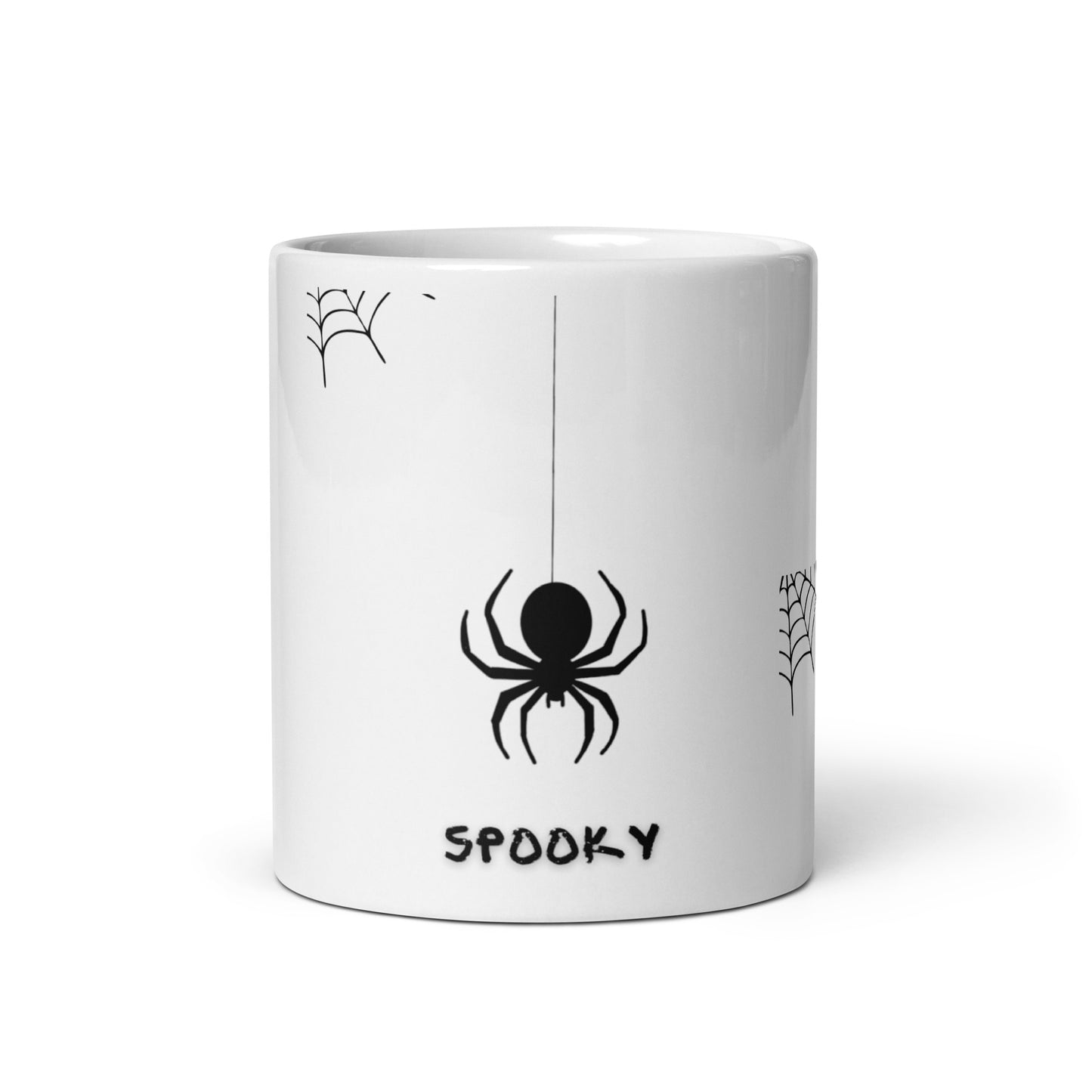 Spooky Spider White glossy mug