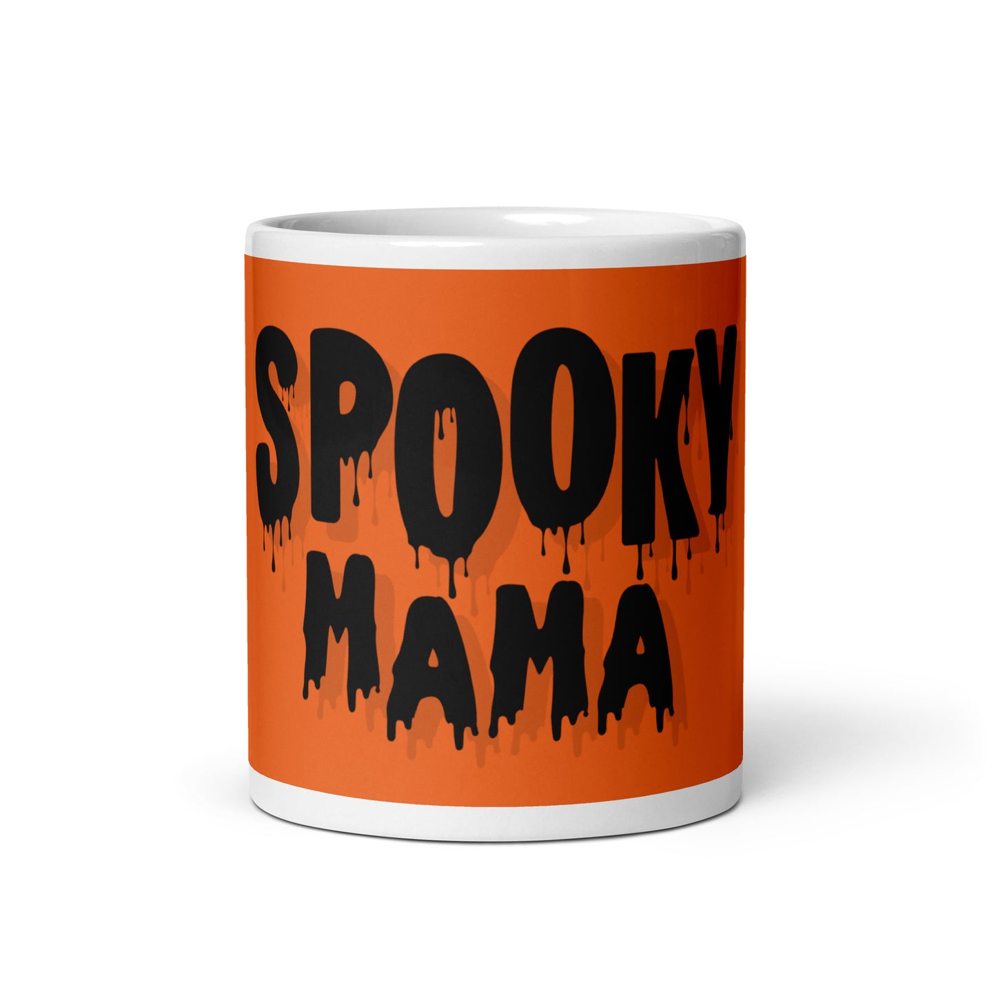 Spooky Mama Orange White glossy mug