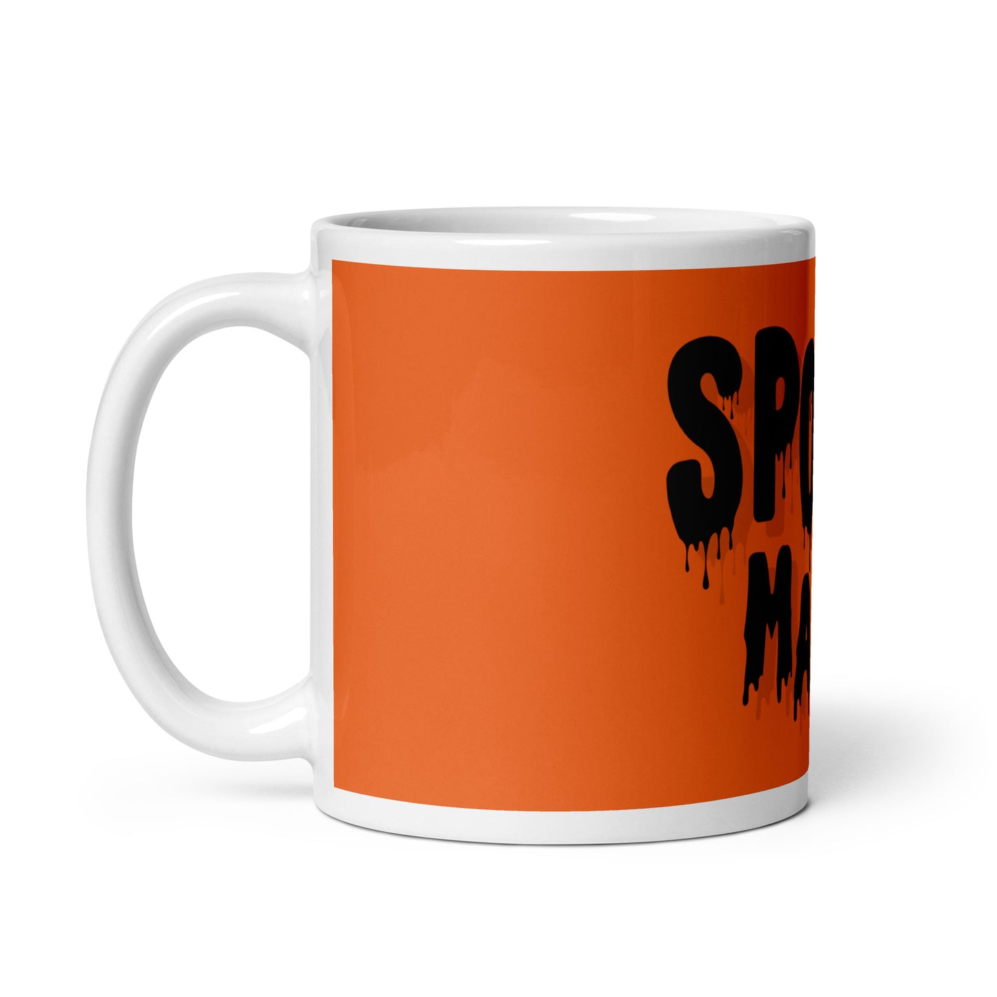 Spooky Mama Orange White glossy mug