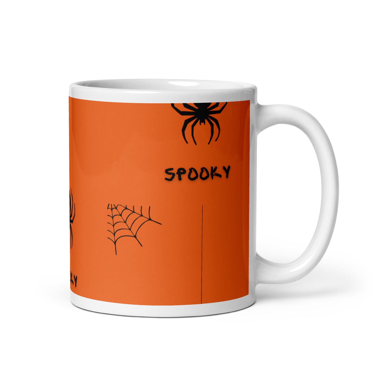 Spooky Spider White Glossy Mug