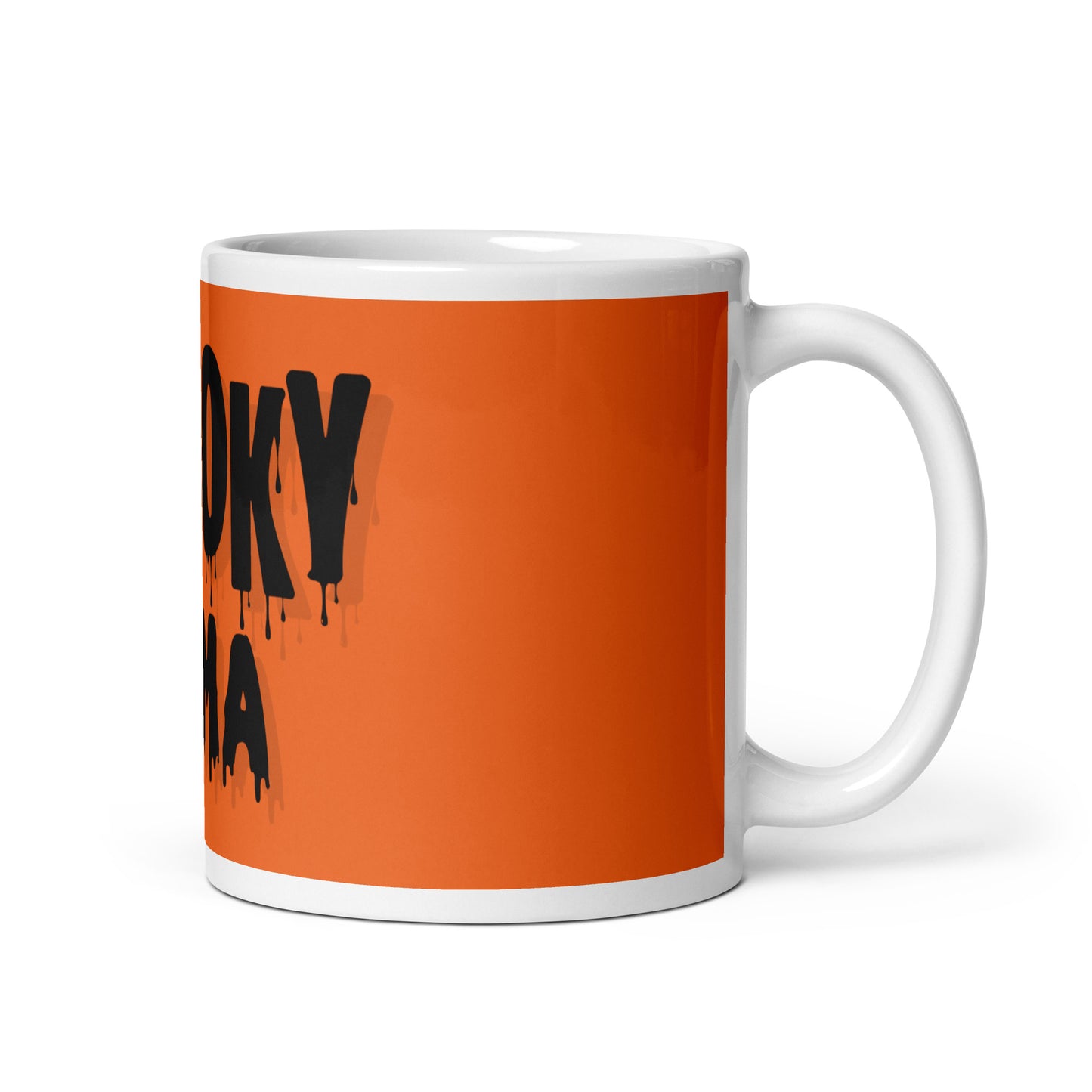 Spooky Mama Orange White glossy mug