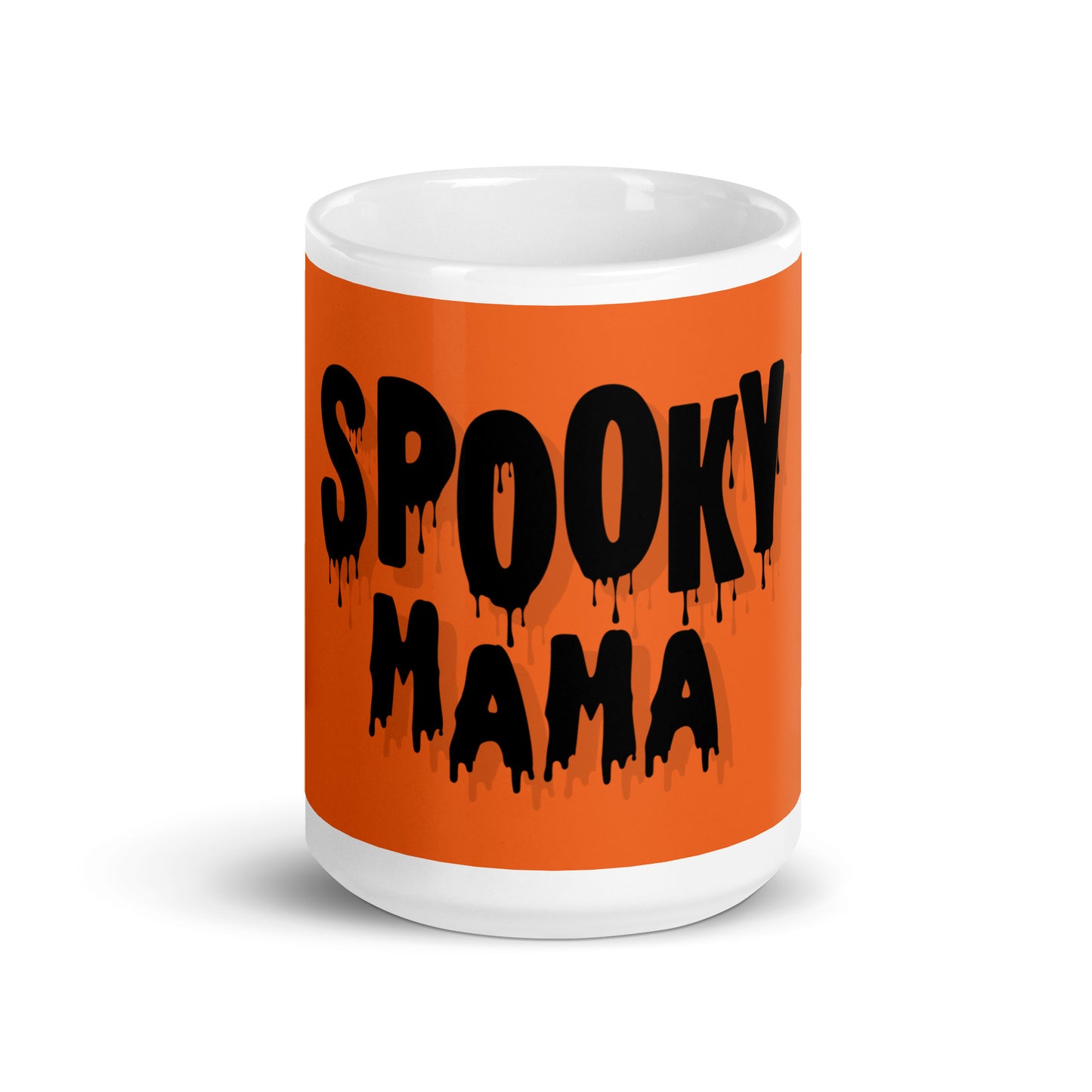 Spooky Mama Orange White glossy mug