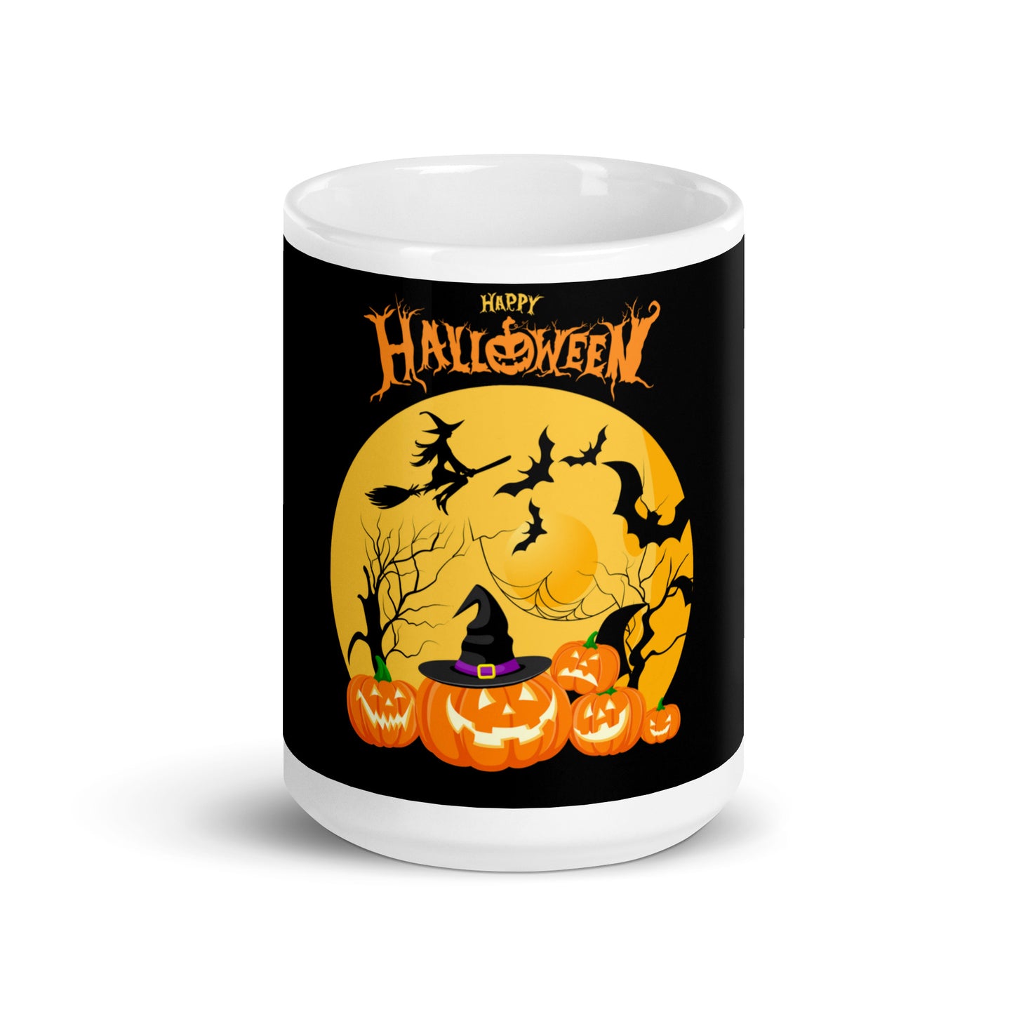 Happy Halloween Pumpkin White Glossy Mug