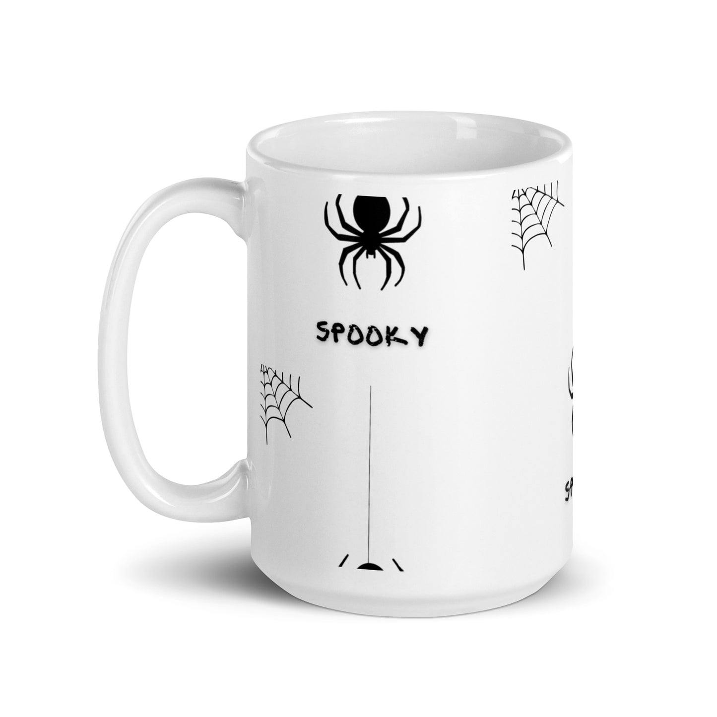 Spooky Spider White glossy mug