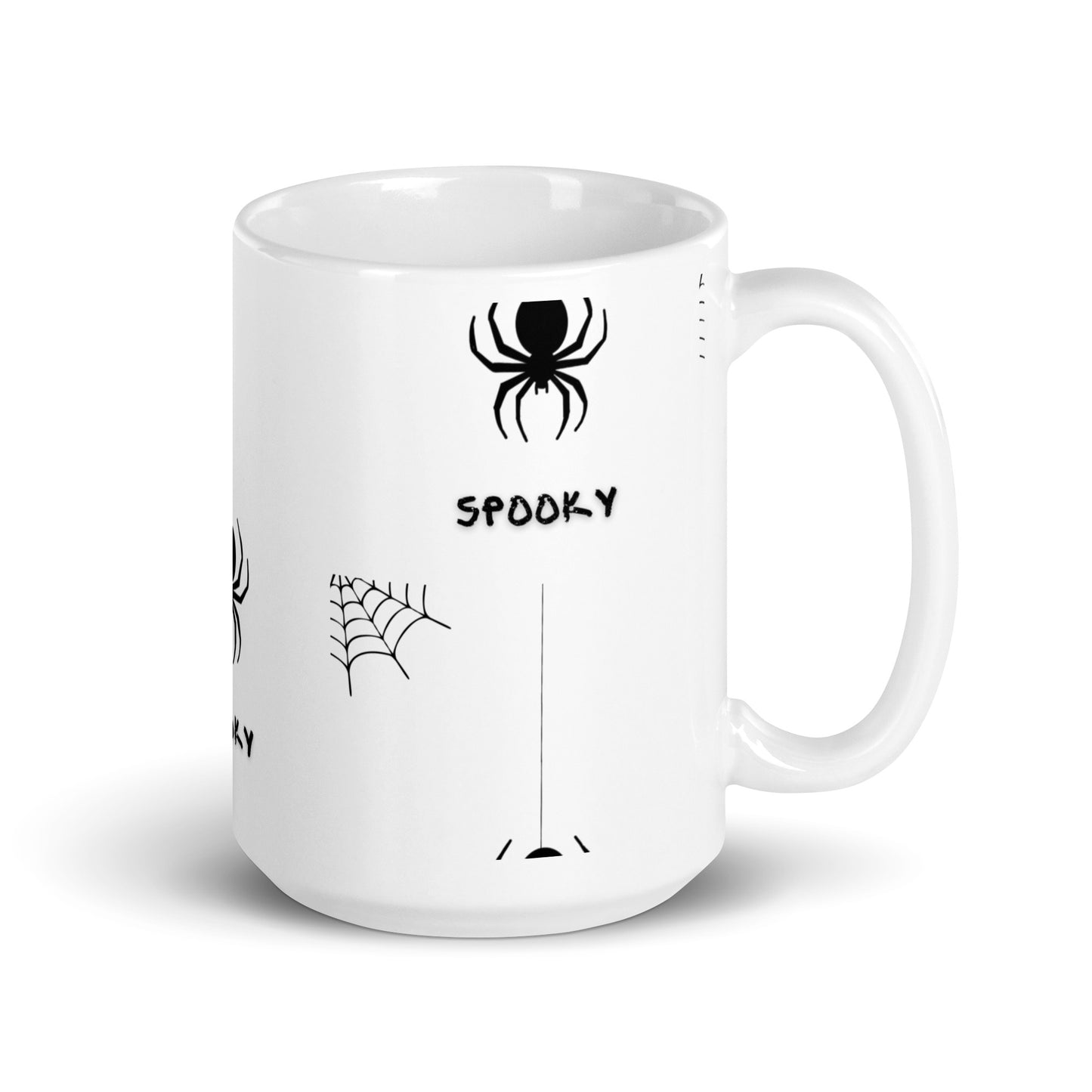 Spooky Spider White glossy mug