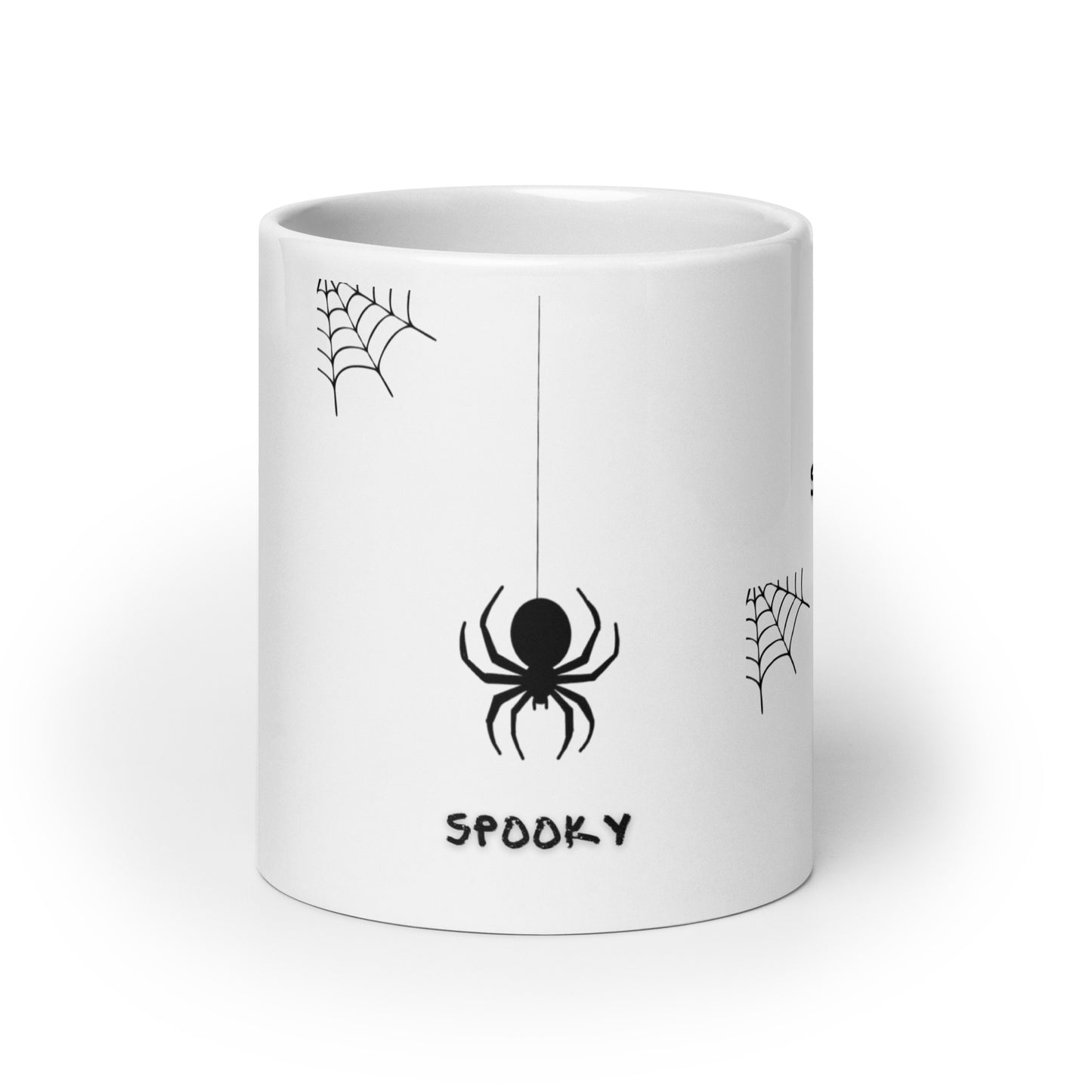 Spooky Spider White glossy mug