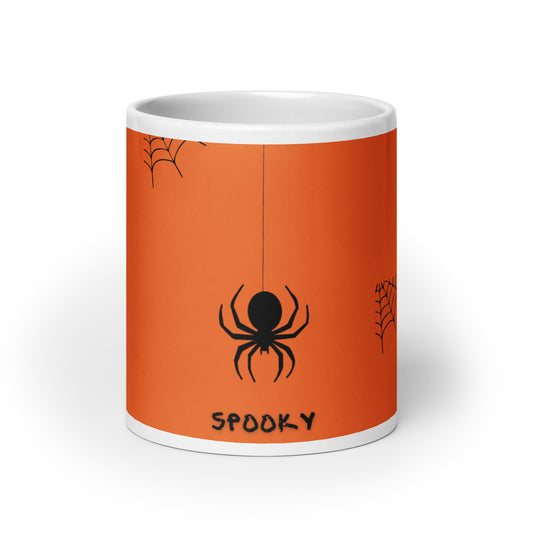 Spooky Spider White Glossy Mug