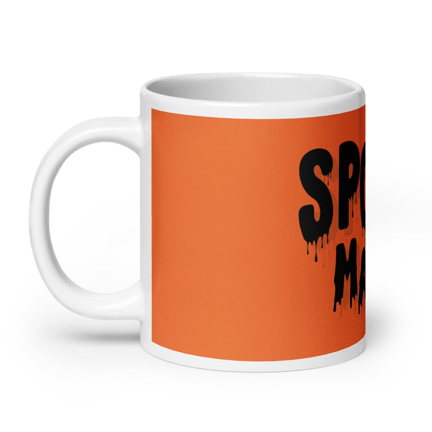 Spooky Mama Orange White glossy mug