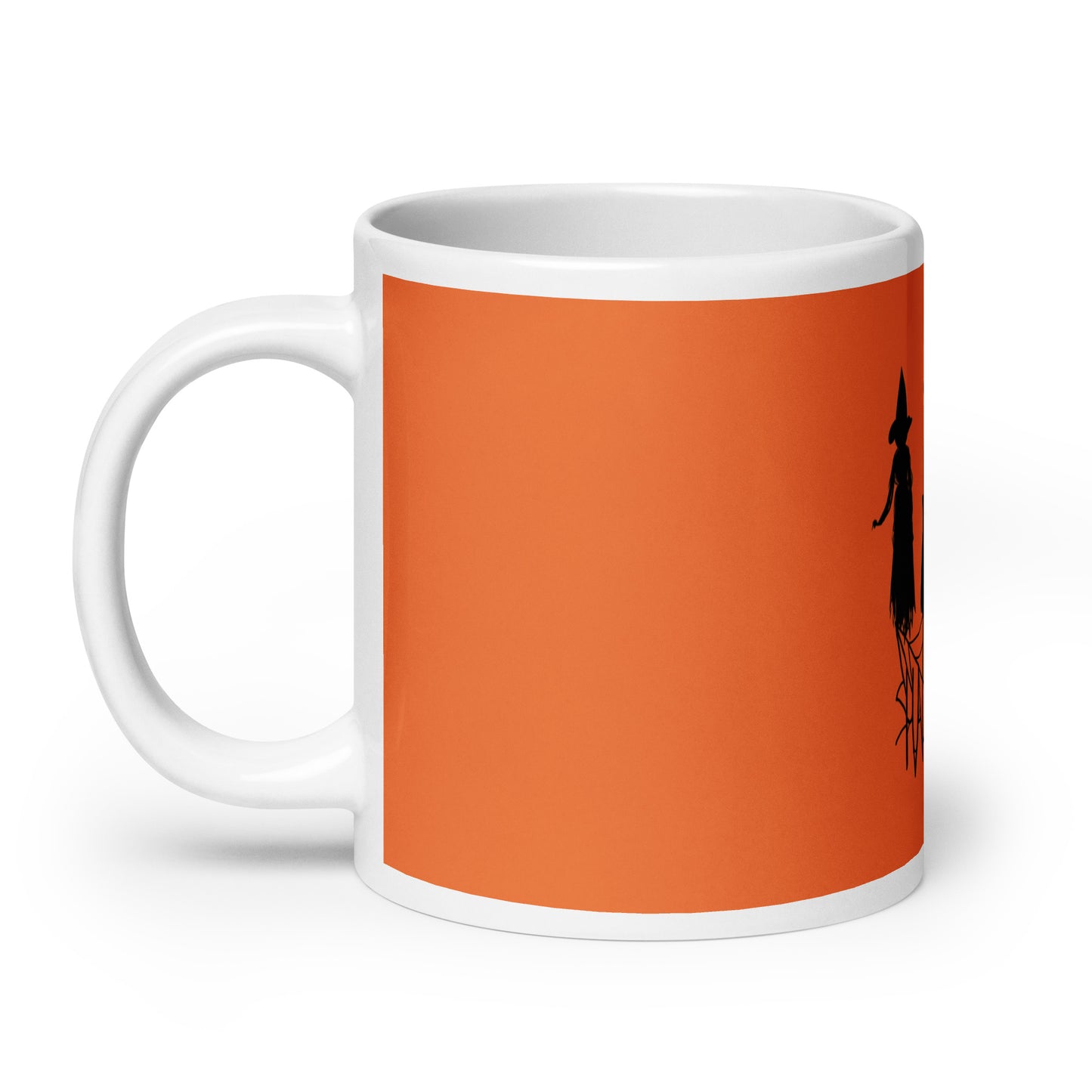 Witch Halloween Orange White Glossy Mug