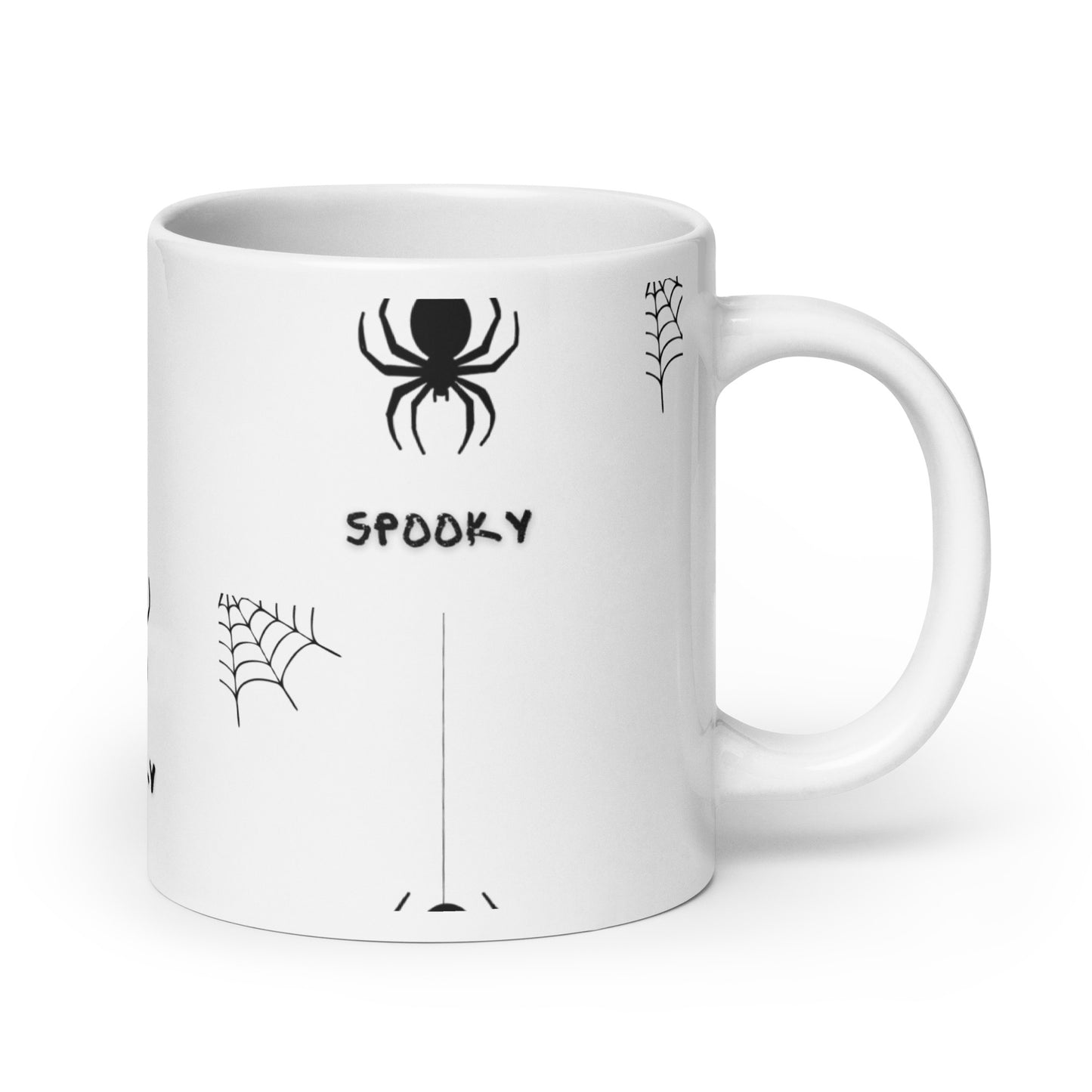 Spooky Spider White glossy mug