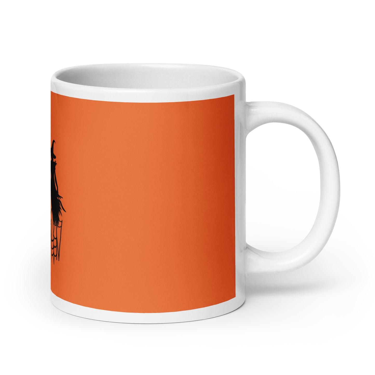 Witch Halloween Orange White Glossy Mug