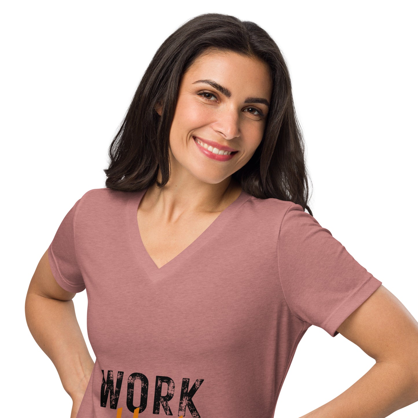 Work Hard Play Hard Women’s relaxed v-neck t-shirt