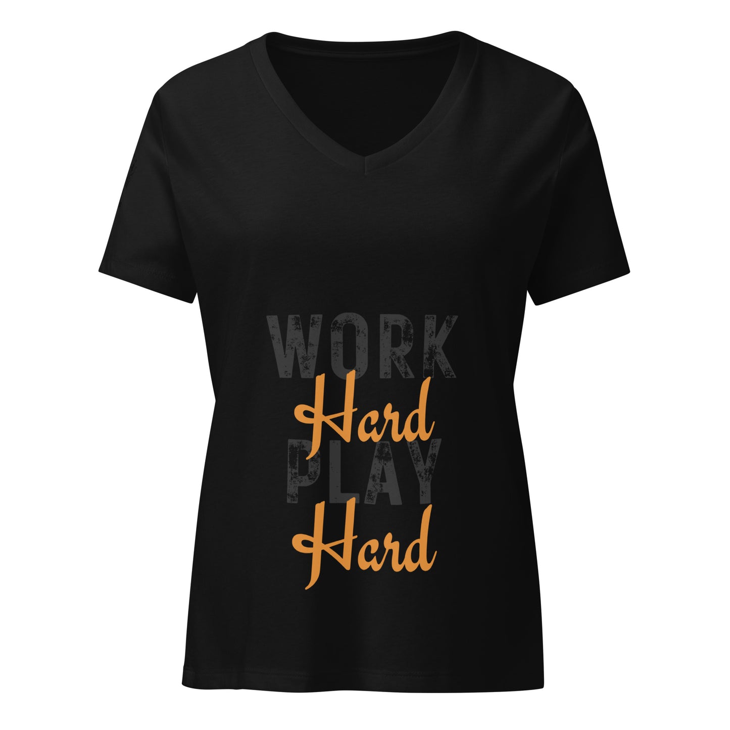 Work Hard Play Hard Women’s relaxed v-neck t-shirt