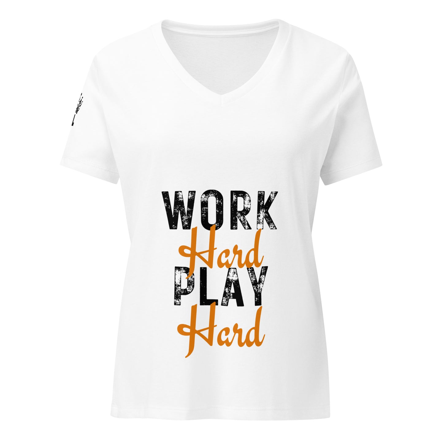 Work Hard Play Hard Women’s relaxed v-neck t-shirt