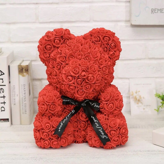 Rose Flower Artificial Teddy Bear For Gift