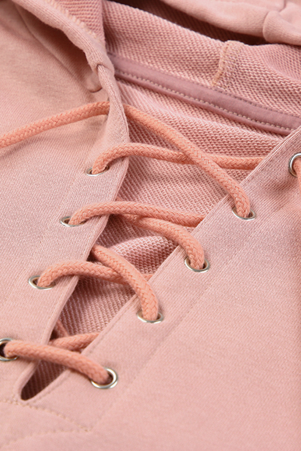 Lace-Up Dropped Shoulder Hoodie