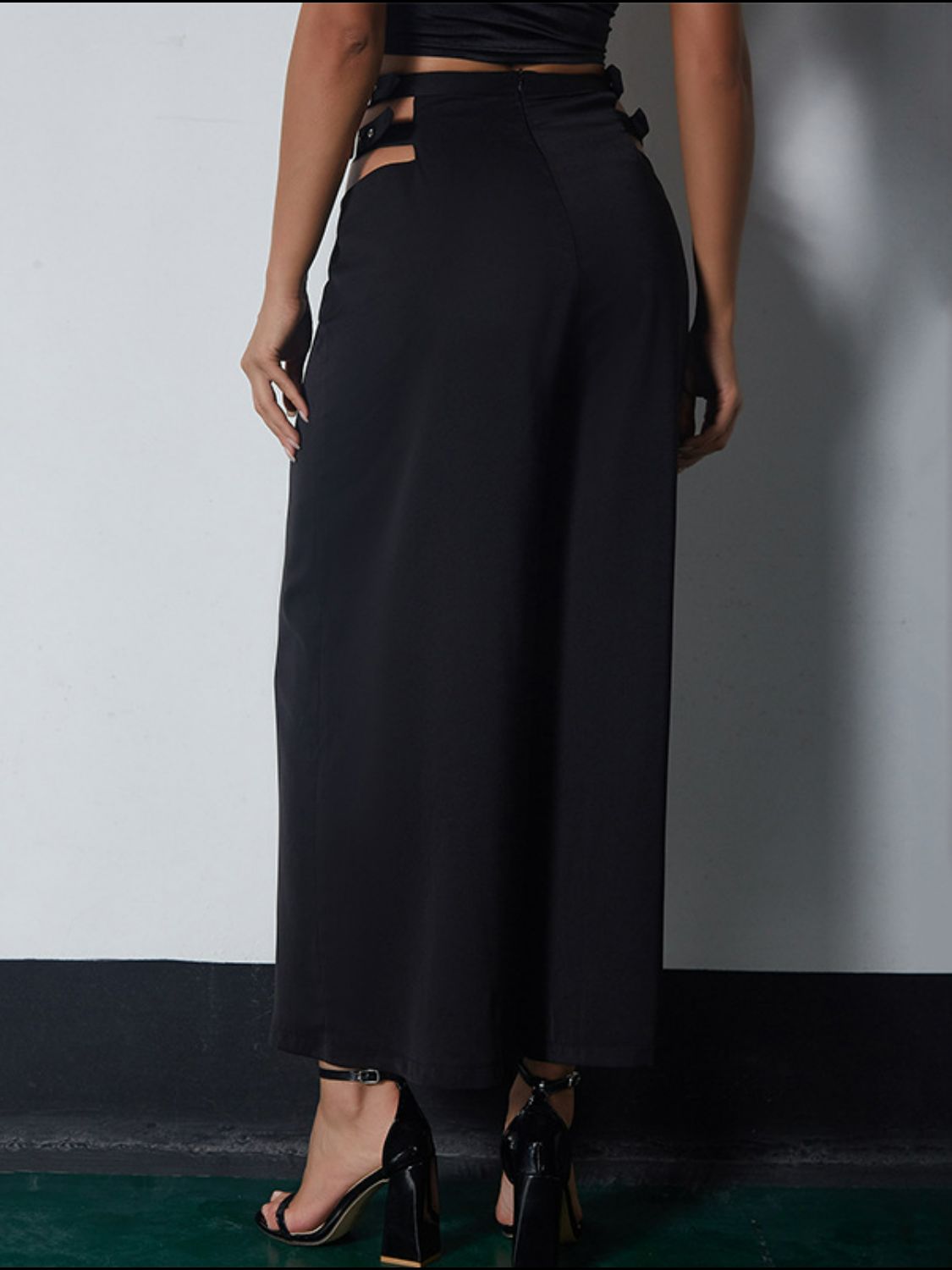 Cutout High Waist Wide Leg Pants