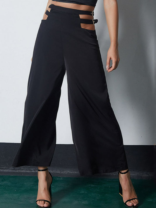 Cutout High Waist Wide Leg Pants