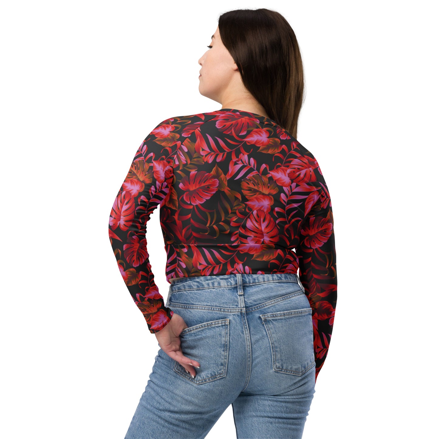 Butterfly long-sleeve crop top