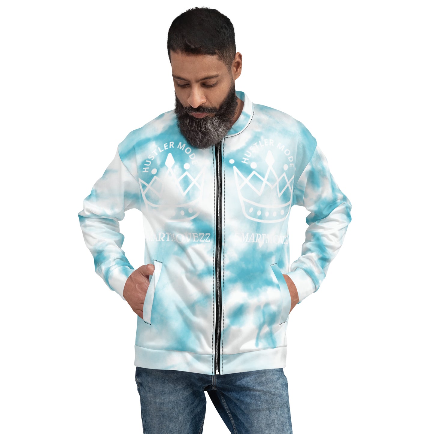 Hustler Mode Cloud Blu Bomber Jacket