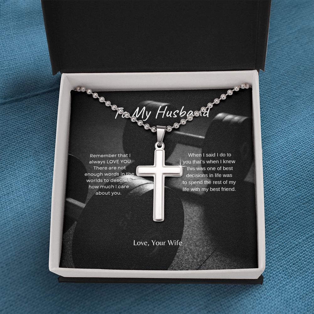 To My Husband Cross Necklace